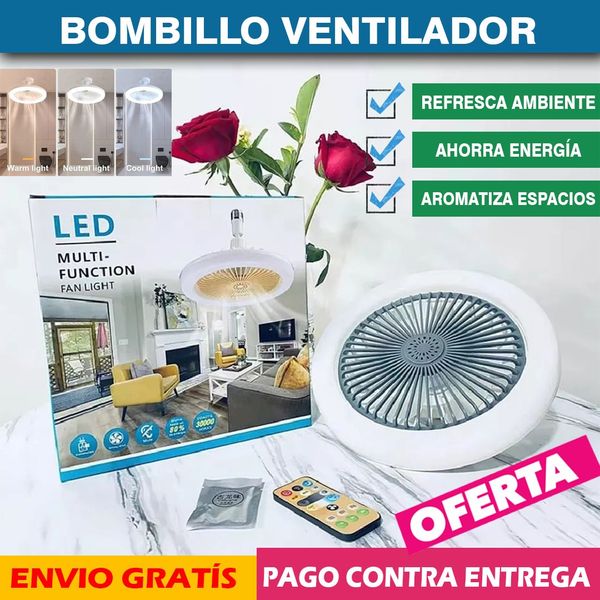 Bombillo Abanico Ventilador LED 2 en 1 TurboMax™ con Control Remoto