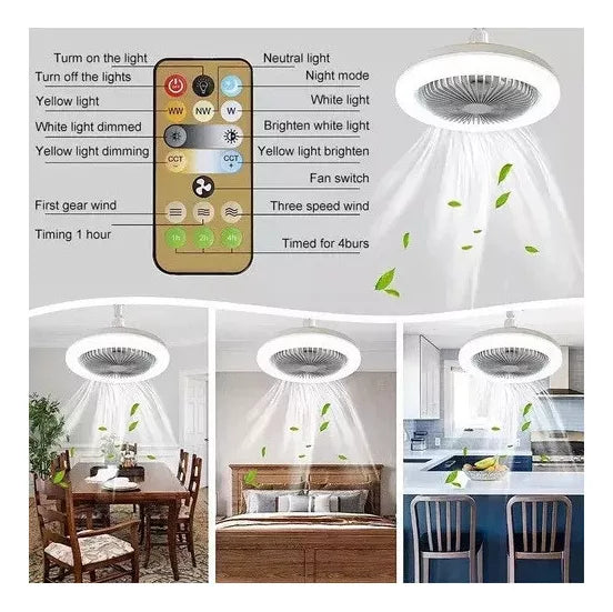 Bombillo Abanico Ventilador LED 2 en 1 TurboMax™ con Control Remoto