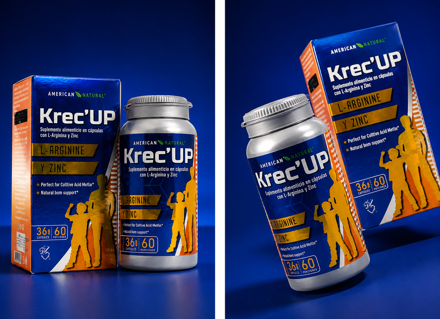 KREC'UP Suplemento Masculino | Energía, Vitalidad y Rendimiento | 60 Cápsulas