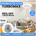 Bombillo Abanico Ventilador LED 2 en 1 TurboMax™ con Control Remoto