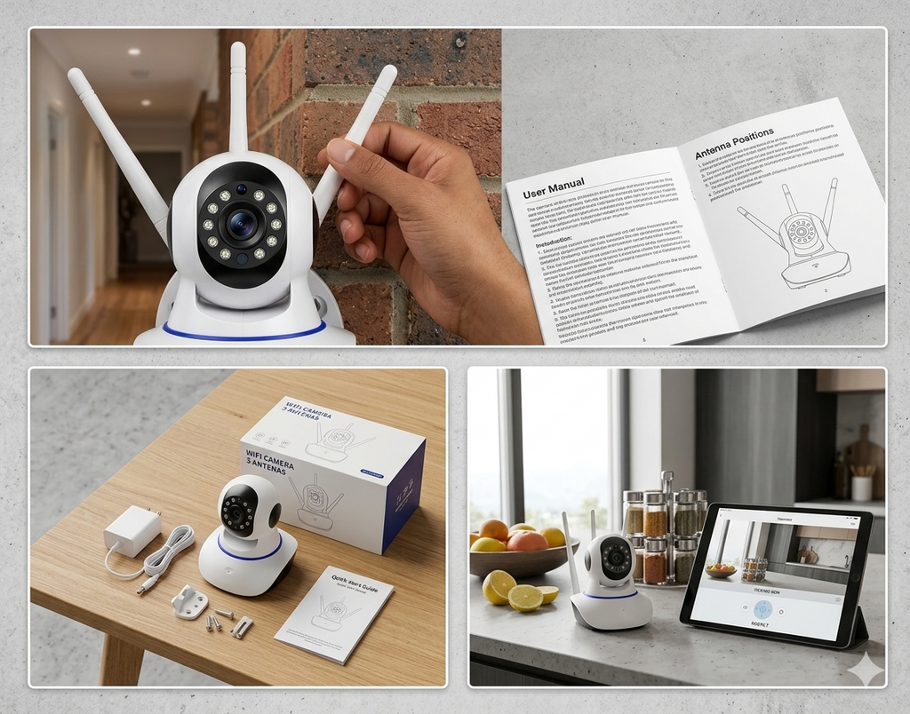 CAMARA WIFI 3 ANTENAS – Seguridad HD con Visión Nocturna